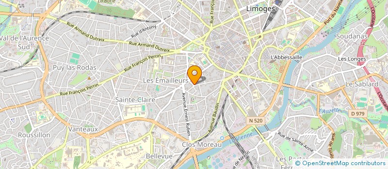 localisation de l'entreprise SC DERVER à LIMOGES