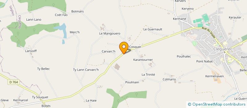 localisation de l'entreprise SC PERAN COTENS  CLEGUEREC