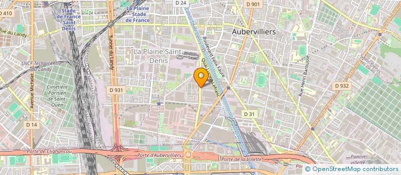 localisation de l'entreprise SCCV UNION-INVESTA à AUBERVILLIERS