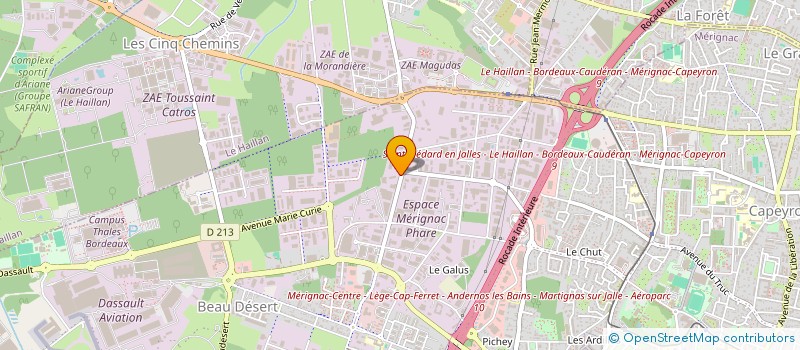 localisation de l'entreprise SCE CONSTRUCTION AERONAUTIQUE SUD-OUEST à MERIGNAC