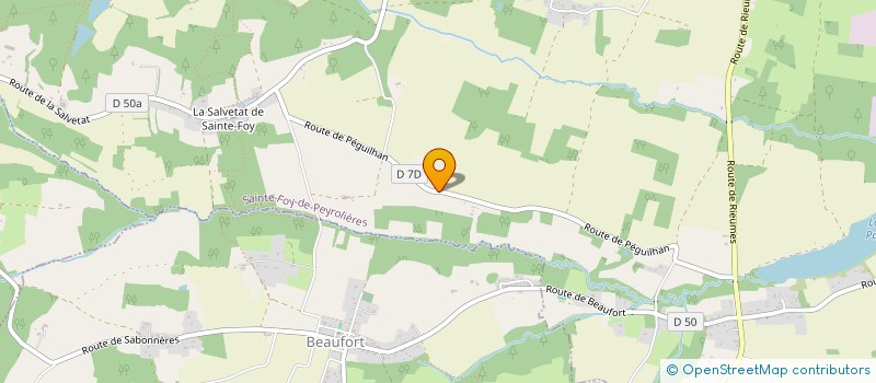 localisation de l'entreprise SCEA ALINE DE MITIE à SAINTE-FOY-DE-PEYROLIERES