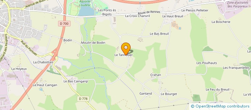 localisation de l'entreprise SCEA BERTRAND GICQUEL à LOUDEAC
