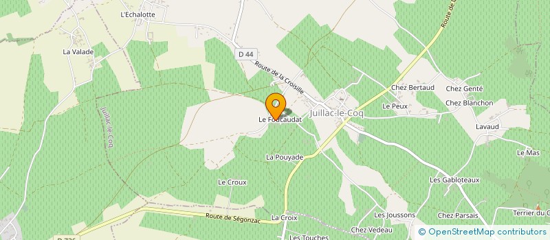 localisation de l'entreprise SCEA COGNAC DOMAINE DU FOUCAUDAT à JUILLAC-LE-COQ