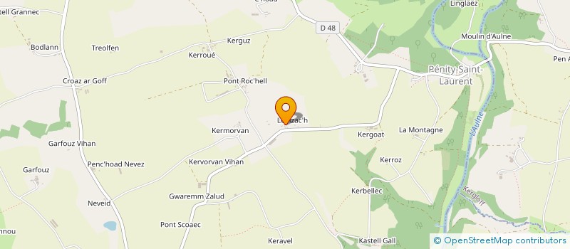 localisation de l'entreprise SCEA COZIC BARON à LANDELEAU