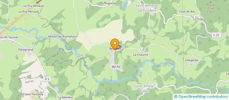 localisation de l'entreprise SCEA DE BEAUVAL à SAINT-AMAND-JARTOUDEIX