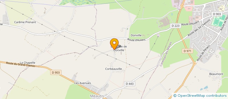localisation de l'entreprise SCEA DE DONVILLE à MEAUTIS