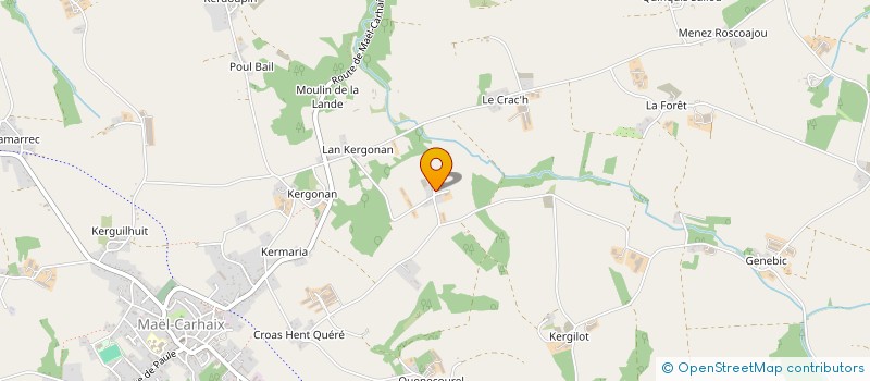 localisation de l'entreprise SCEA DE KERBIQUET à MAEL-CARHAIX