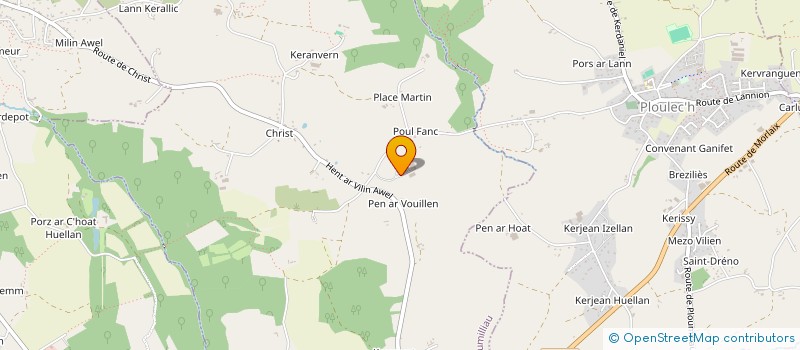 localisation de l'entreprise SCEA DE KERGANAILLE  PLOUMILLIAU