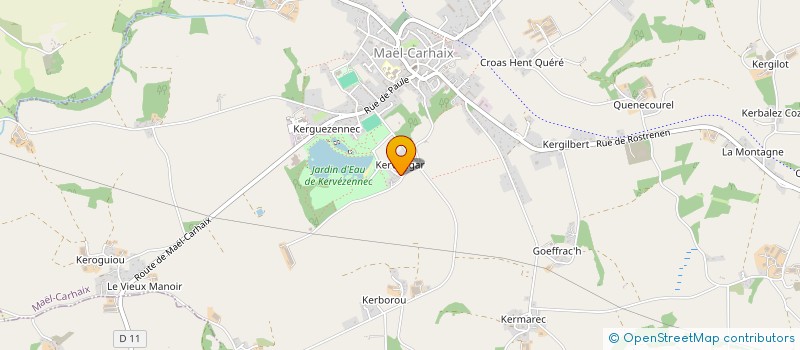 localisation de l'entreprise SCEA DE KERVOUGARD à MAEL-CARHAIX