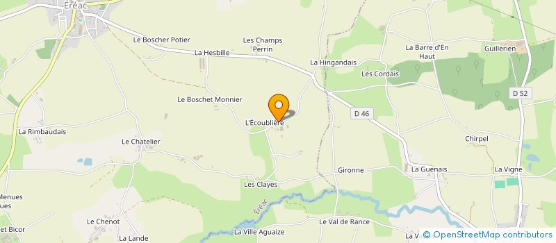 localisation de l'entreprise SCEA DE L'ECOUBLIERE à EREAC
