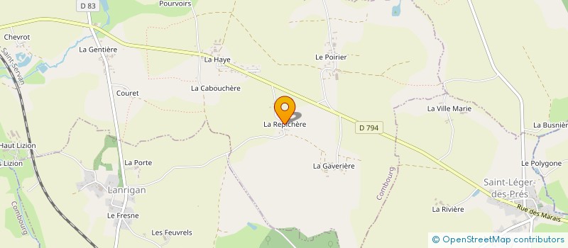 localisation de l'entreprise SCEA DE LA HARANGERE à COMBOURG