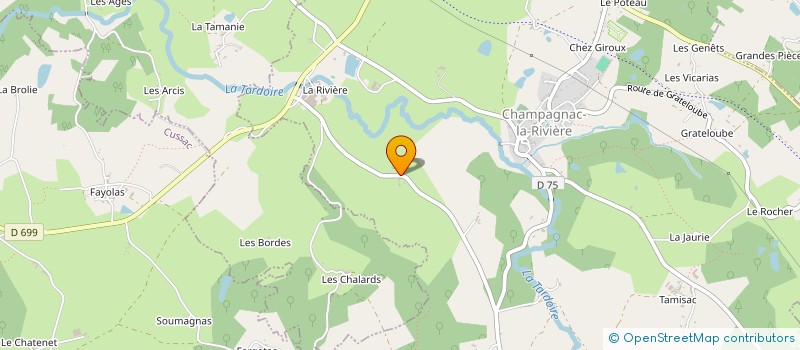 localisation de l'entreprise SCEA DE LA VAUPERIE à CHAMPAGNAC-LA-RIVIERE