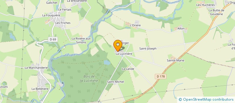 localisation de l'entreprise SCEA DE LUCINIERE à JOUE-SUR-ERDRE