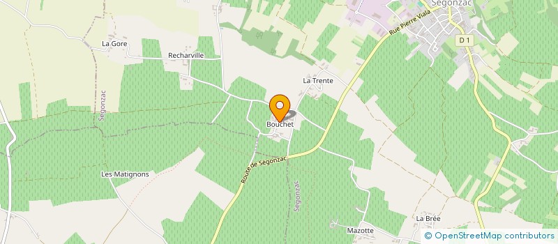 localisation de l'entreprise SCEA DE SABOURAT à SEGONZAC