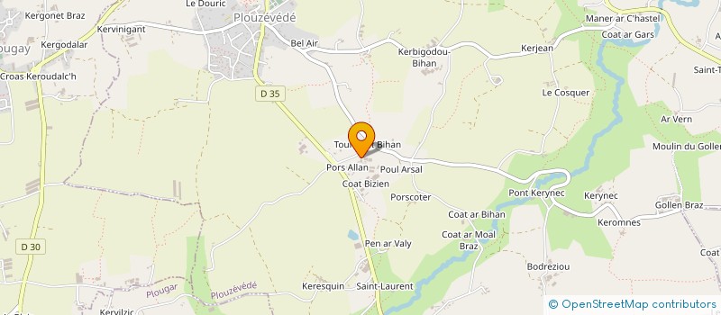 localisation de l'entreprise SCEA DE TOULHOAT à PLOUZEVEDE