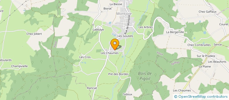 localisation de l'entreprise SCEA DES CHAUMES  YOUX