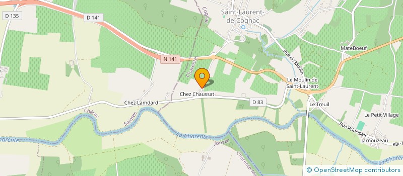 localisation de l'entreprise SCEA DES TERRIERS à SAINT-LAURENT-DE-COGNAC