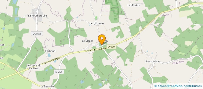localisation de l'entreprise SCEA DEVAUD à CHAMPAGNAC-LA-RIVIERE
