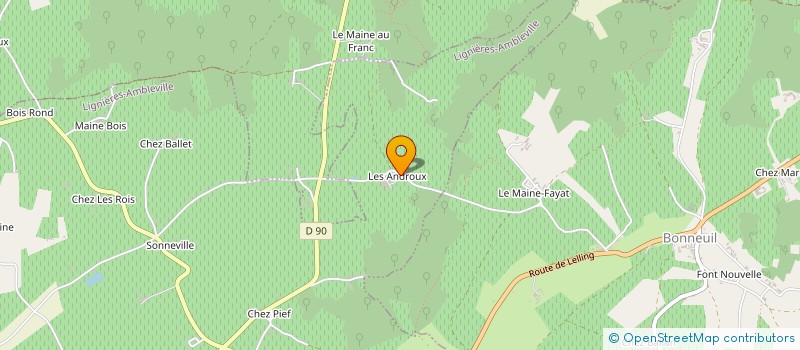 localisation de l'entreprise SCEA DU BOIS DES CHAISIERS à LIGNIERES-AMBLEVILLE