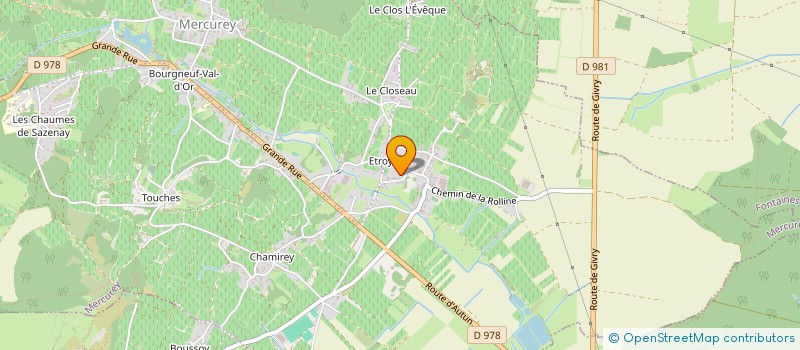localisation de l'entreprise SCEA DU CHATEAU D'ETROYES à MERCUREY