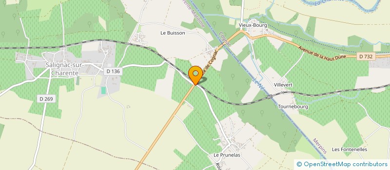 localisation de l'entreprise SCEA DU PERAT à SALIGNAC-SUR-CHARENTE
