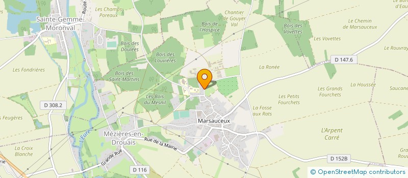 localisation de l'entreprise SCEA DU ROUVRAY à MEZIERES-EN-DROUAIS
