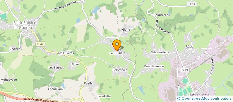 localisation de l'entreprise SCEA FAUVET  SAINT-SULPICE-LE-GUERETOIS