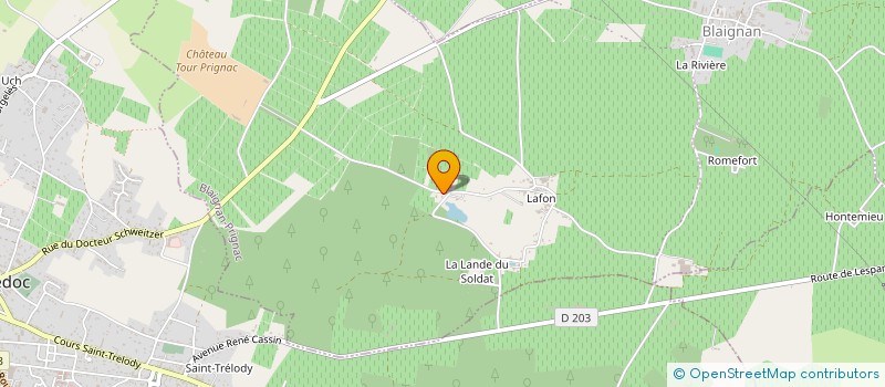 localisation de l'entreprise SCEA HONTANE à BLAIGNAN-PRIGNAC