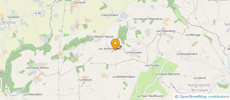 localisation de l'entreprise SCEA LA BADERIE à LES LOGES-SUR-BRECEY