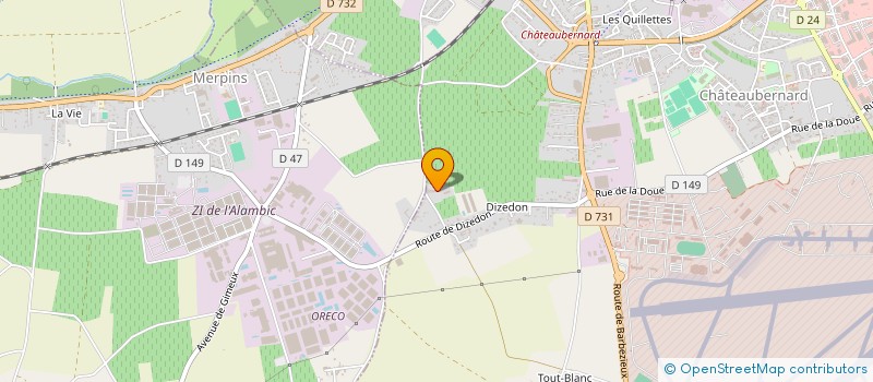 localisation de l'entreprise SCEA LA METAIRIE HAUTE à CHATEAUBERNARD