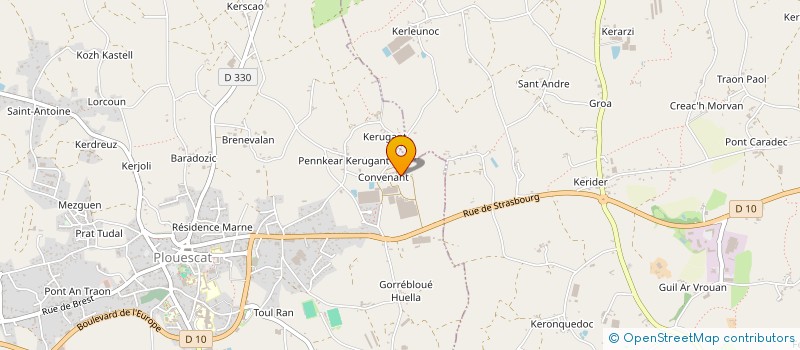 localisation de l'entreprise SCEA LE DUFF  PLOUESCAT