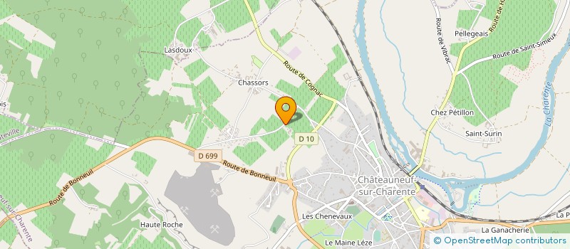 localisation de l'entreprise SCEA LE MAS DE BELLEVUE à CHATEAUNEUF-SUR-CHARENTE