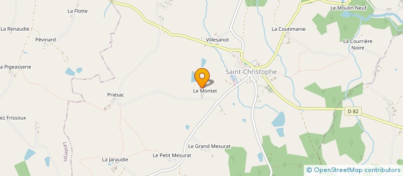 localisation de l'entreprise SCEA LE MONTET à SAINT-CHRISTOPHE