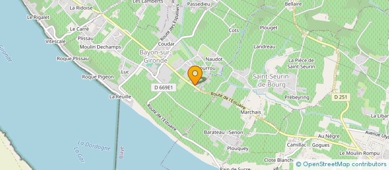 localisation de l'entreprise SCEA LES RAISINS DE BRETEAUNE  BAYON-SUR-GIRONDE