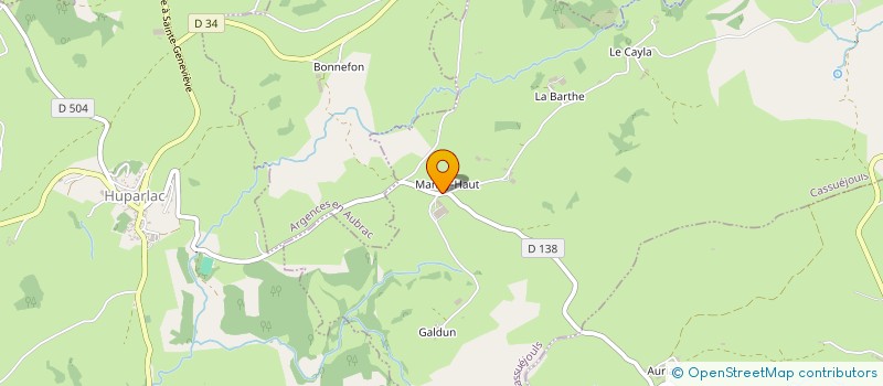 localisation de l'entreprise SCEA MONTAGNES D'AUBRAC  CASSUEJOULS