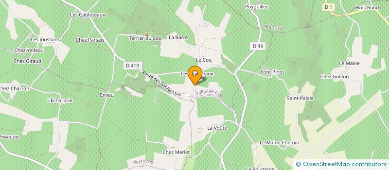 localisation de l'entreprise SCEA PINARD & FILS à JUILLAC-LE-COQ