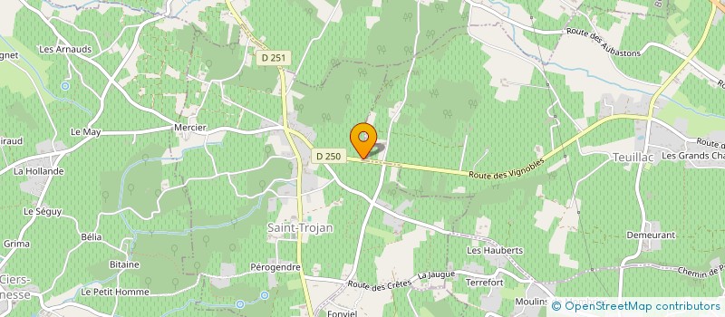 localisation de l'entreprise SCEA VIGNOBLES BRIOLAIS  TEUILLAC