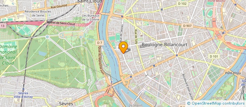 localisation de l'entreprise SCI 1 RUE MICHELET à BOULOGNE-BILLANCOURT