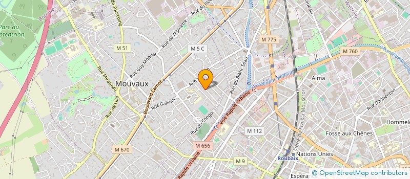 localisation de l'entreprise SCI 104 JEMMAPES  MOUVAUX