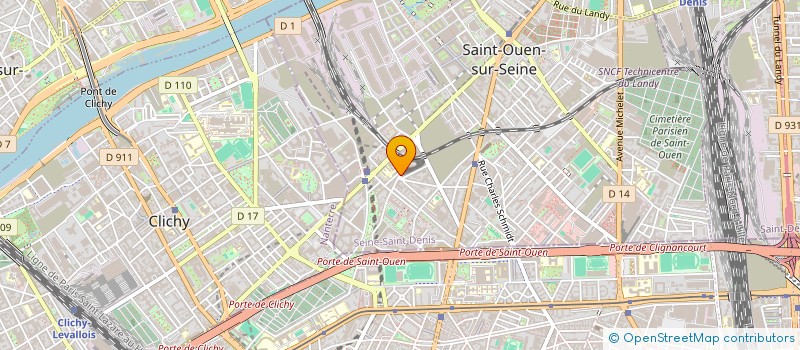 localisation de l'entreprise SCI 13 RUE ARAGO à SAINT-OUEN-SUR-SEINE