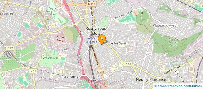 localisation de l'entreprise SCI 14 R BAILLY à ROSNY-SOUS-BOIS