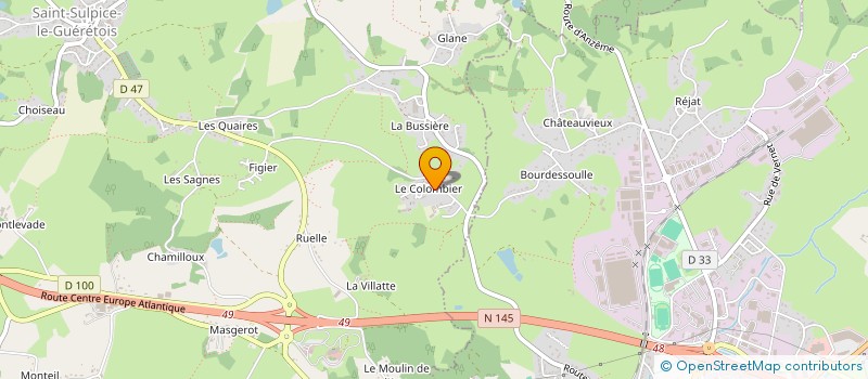 localisation de l'entreprise SCI 145 à SAINT-SULPICE-LE-GUERETOIS