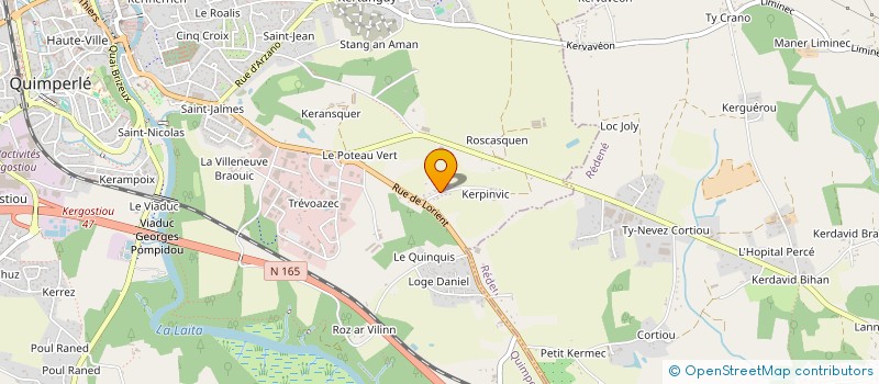 localisation de l'entreprise SCI 2 FIL  QUIMPERLE