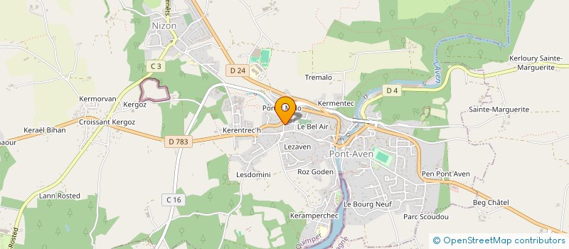 localisation de l'entreprise SCI 2 RUE DES FLEURS  PONT-AVEN