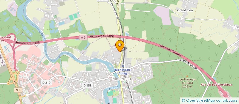 localisation de l'entreprise SCI 25 ROUTE D'AUXERRE à MONETEAU