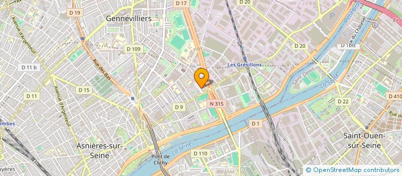 localisation de l'entreprise SCI 2ADB IMMO à GENNEVILLIERS