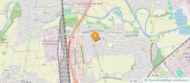 localisation de l'entreprise SCI 2CBJ  SOUFFELWEYERSHEIM