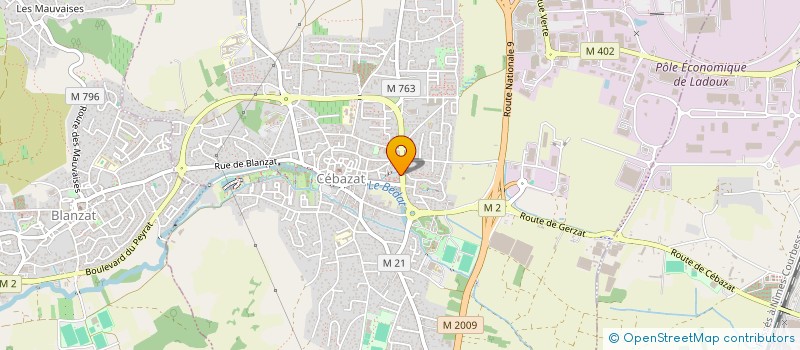 localisation de l'entreprise SCI 2M  CEBAZAT