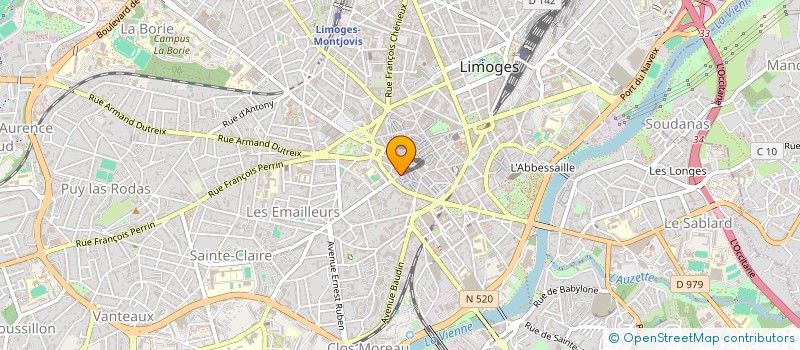 localisation de l'entreprise SCI 2MF GONDINET à LIMOGES