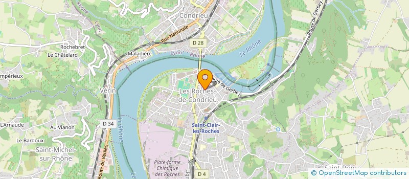localisation de l'entreprise SCI 3 F.G.  LES ROCHES-DE-CONDRIEU